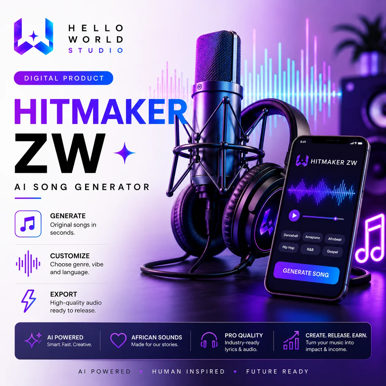 HitMaker ZW embedded music creation module inside Release System Studio