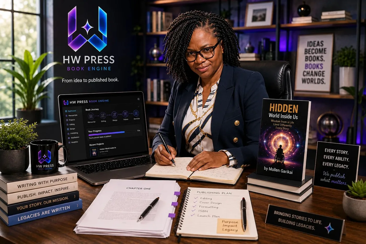 Author developing a manuscript with the HW Press Book Engine