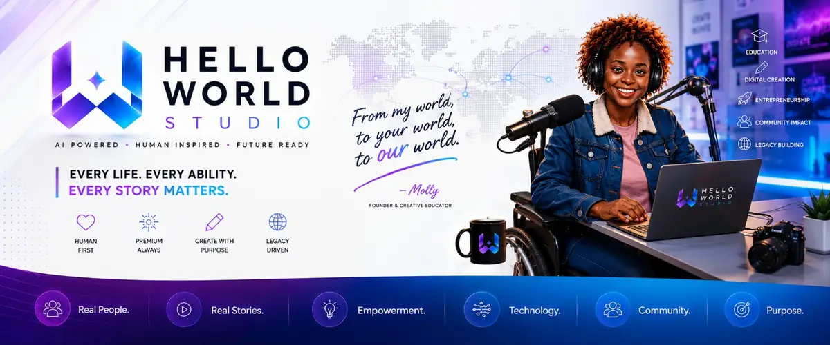 Hello World Studio strategy, education and creator development visual