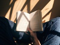 Open book in warm light